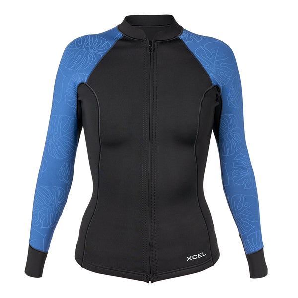 WOMENS AXIS LONG SLEEVE FRONT ZIP JACKET 1.5/1MM – xcel-wetsuits